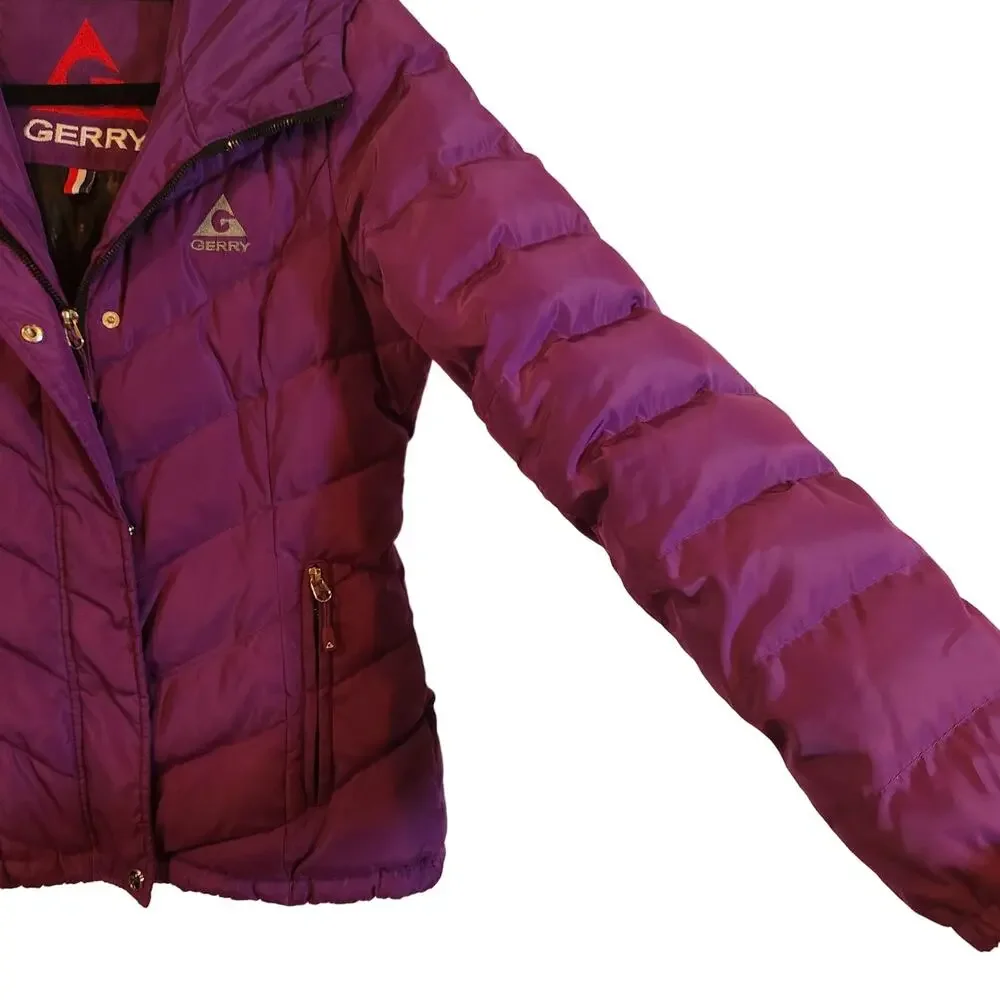 Gerry's‎ Waist Puffer Coat Purple Hooded Jacket Outdoors Outerwear Size Small